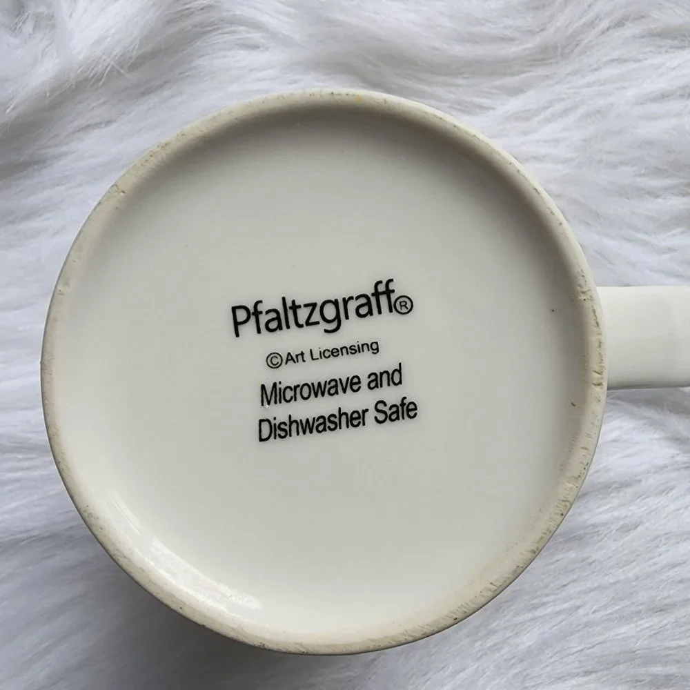 Pfaltzgraff Live love meow cat paw print ceramic coffee mug - Picture 2 of 6